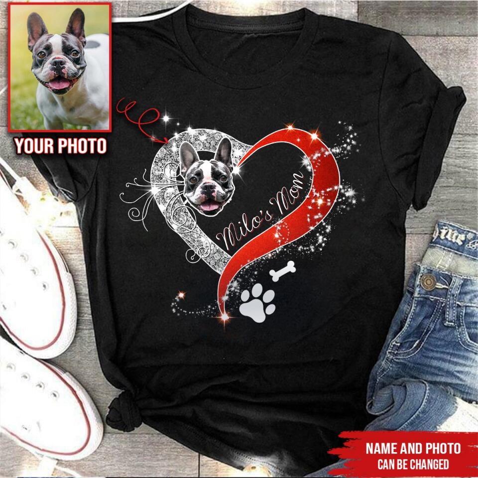 Custom dog mom Shirt Customized dog Photo &amp; Text Personalized dog Shirt  custom dog shirts Personalized Upload dog photo shirt