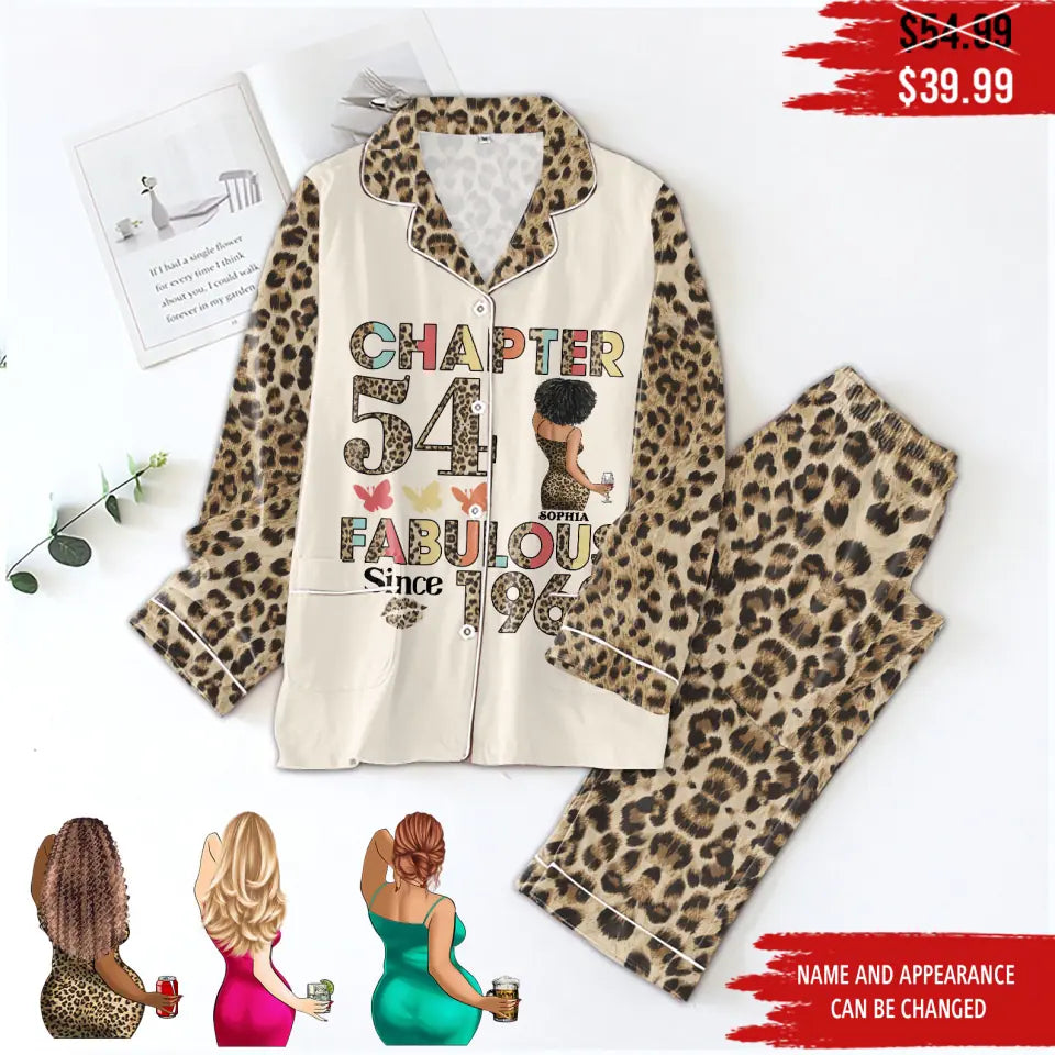 Chapter 54, Fabulous Since 1969 54th Birthday Unique Pajamas Set For Woman, Custom Birthday Pajamas, Her Gifts For 54 Years Old , Turning 54 Birthday Women's Pajamas Set