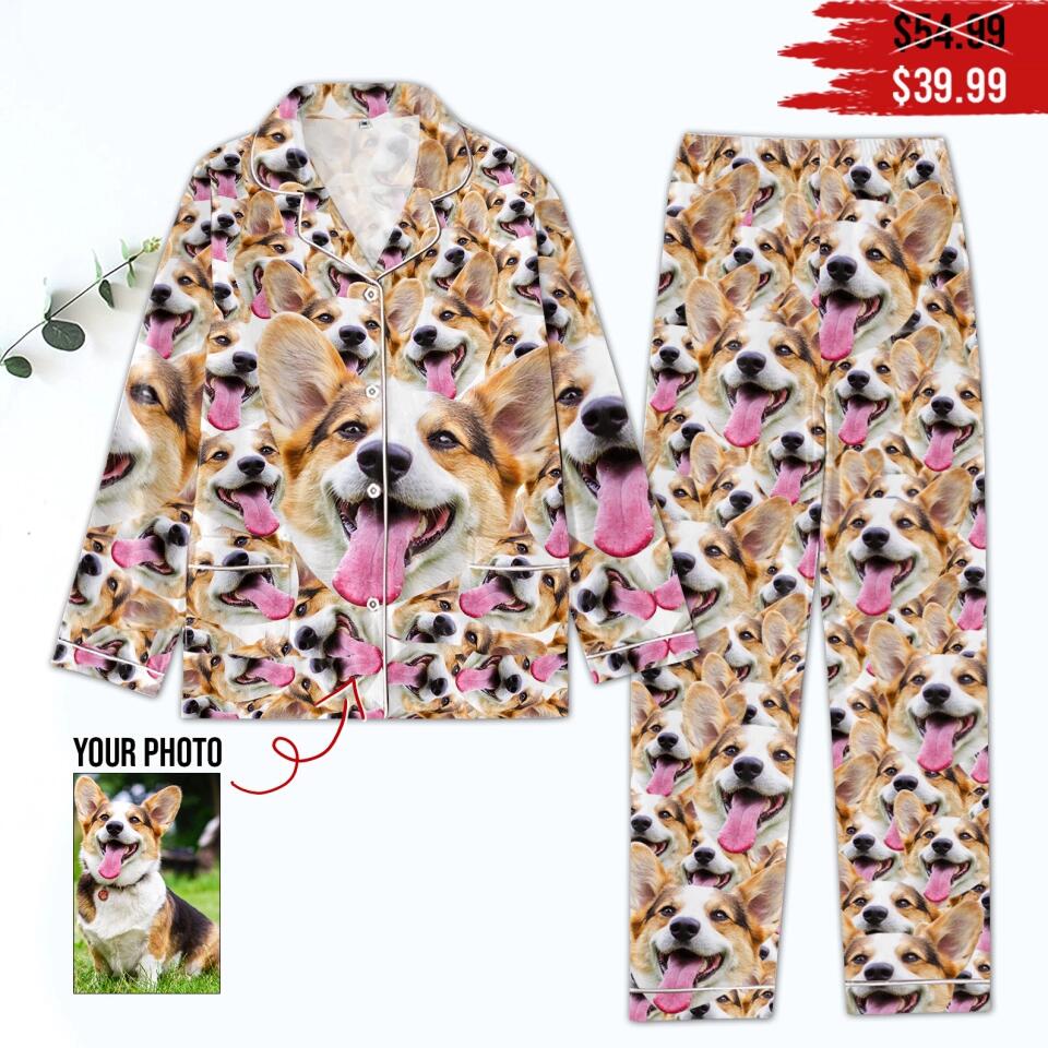 Customized dog Photo &amp; Text Personalized dog Shirt - Pet T-shirt custom dog shirts Personalized Upload dog photo Pajama Set