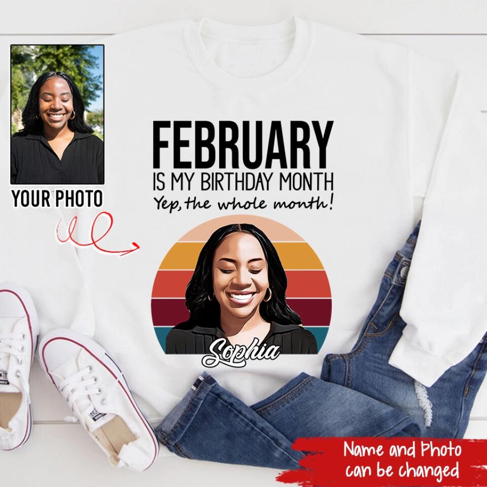 Custom February Birthday Shirt For Woman, Queens was Born In February Gifts, Melanin Afro Woman Shirt, Black Girl Tee, Afro Queen Gift