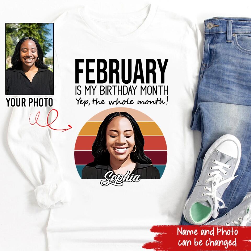 Custom February Birthday Shirt For Woman, Queens was Born In February Gifts, Melanin Afro Woman Shirt, Black Girl Tee, Afro Queen Gift
