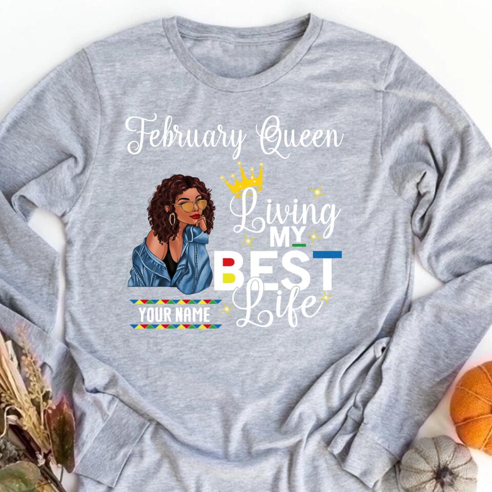 February Birthday Shirt, Custom Birthday Shirt, Queens was Born In February, February Birthday Shirts For Woman, February Birthday Gifts