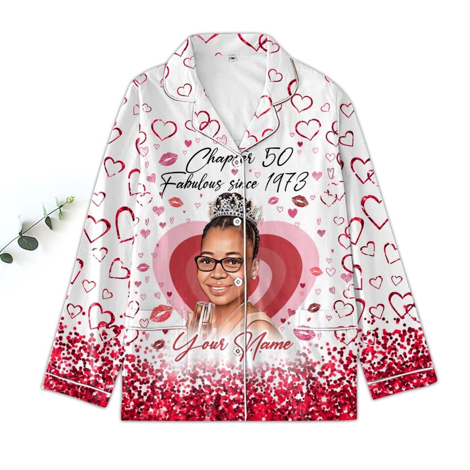 Chapter 50, Fabulous Since 1973 50th Birthday Unique Pajamas Set For Woman, Custom Birthday Pajamas, Her Gifts For 50 Years Old , Turning 50 Birthday Women&#39;s Pajamas Set