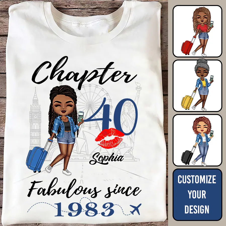 Chapter 40, Fabulous Since 1983 40th Birthday Unique T Shirt For Woman, Custom Birthday Shirt, Her Gifts For 40 Years Old , Turning 40 Birthday Cotton Shirt