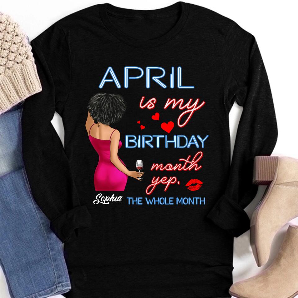 April Birthday Shirt, Custom Birthday Shirt, Queens was Born In April, April Birthday Shirts For Woman, April Birthday Gifts