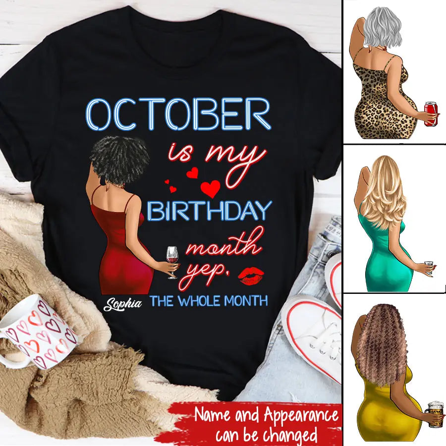 October Birthday Shirt, Custom Birthday Shirt, Queens was Born In October, October Birthday Shirts For Woman, October Birthday Gifts