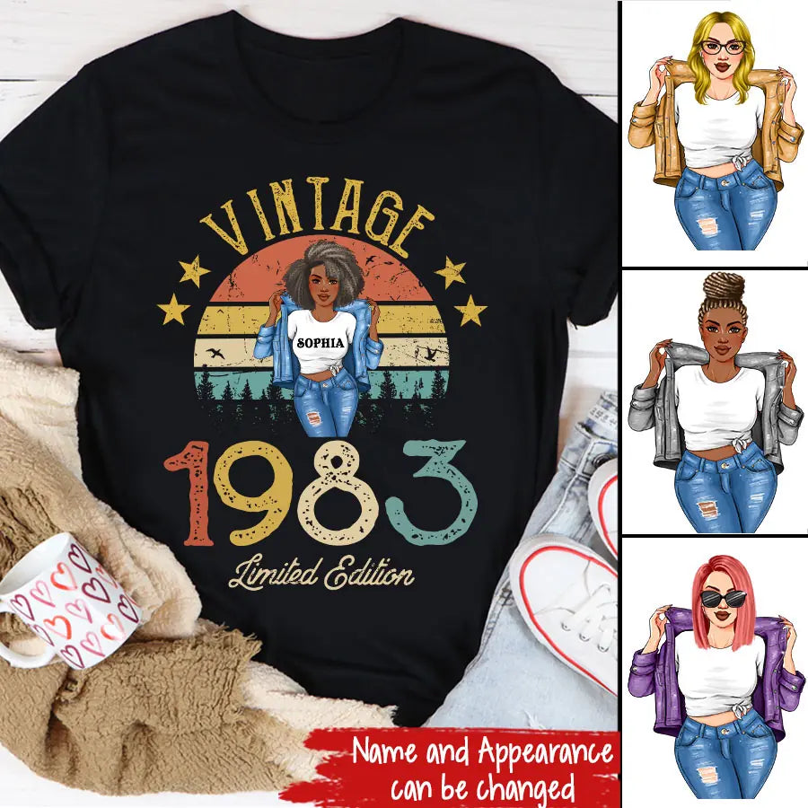 Personalized Birthday Shirt, Chapter 40, Fabulous Since 1983 40th Birthday Unique T Shirt For Woman, Her Gifts For 40 Years Old, Turning 40 Birthday Cotton Shirt, Birthday vintage shirt