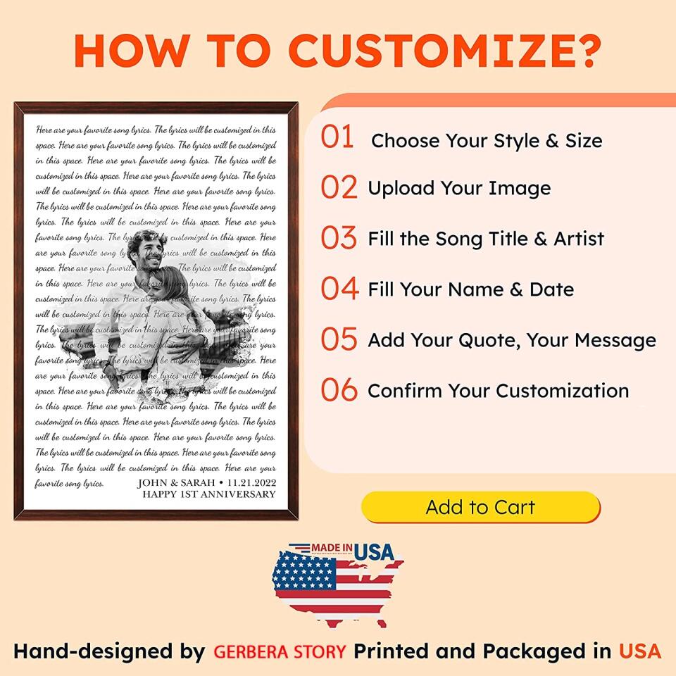 Custom Gift for Husband and Wife Music Song Lyrics Print, Wedding Anniversary Dance Song Lyric Poster, Birthday Valentines Day Gifts