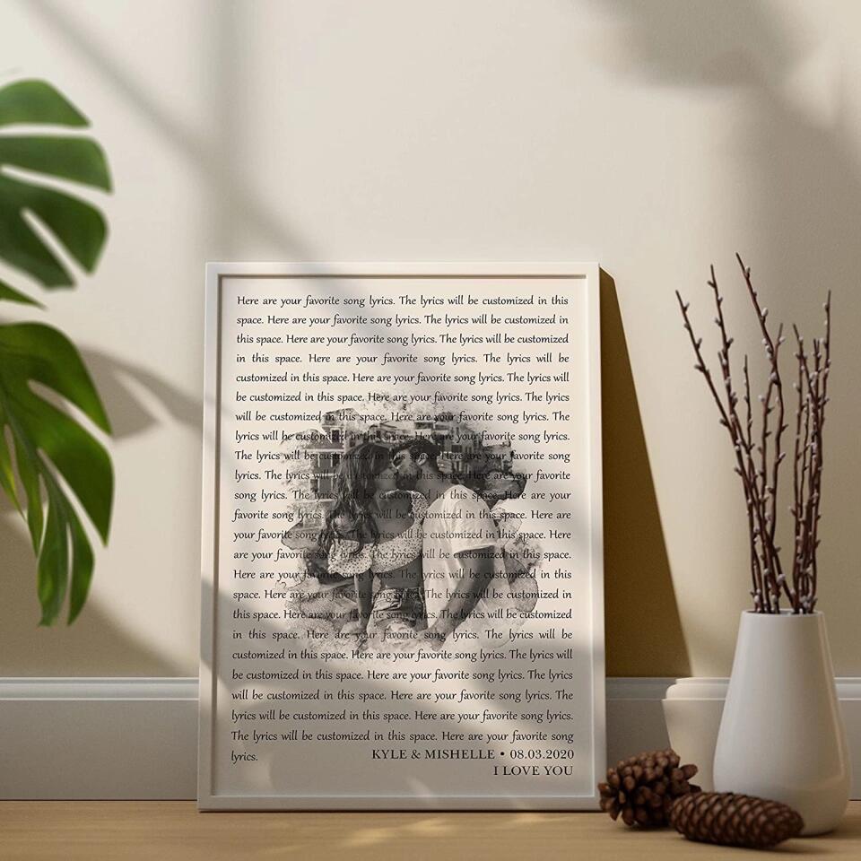 Custom Gift for Husband and Wife Music Song Lyrics Print, Wedding Anniversary Dance Song Lyric Poster, Birthday Valentines Day Gifts