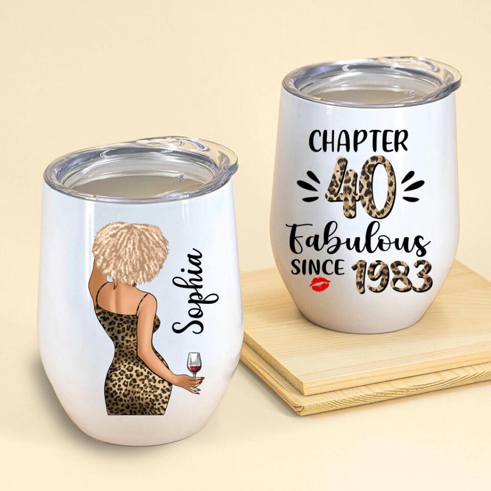 Personalized Wine Tumbler - 40th Birthday Wine Tumbler, Personalized 40th Birthday Gifts, 40th Gift Ideas For Her