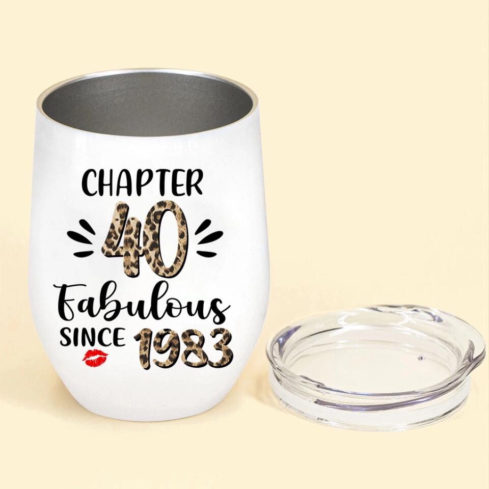 Personalized Wine Tumbler - 40th Birthday Wine Tumbler, Personalized 40th Birthday Gifts, 40th Gift Ideas For Her