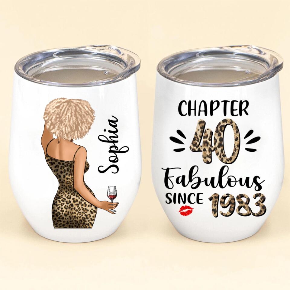 Personalized Wine Tumbler - 40th Birthday Wine Tumbler, Personalized 40th Birthday Gifts, 40th Gift Ideas For Her