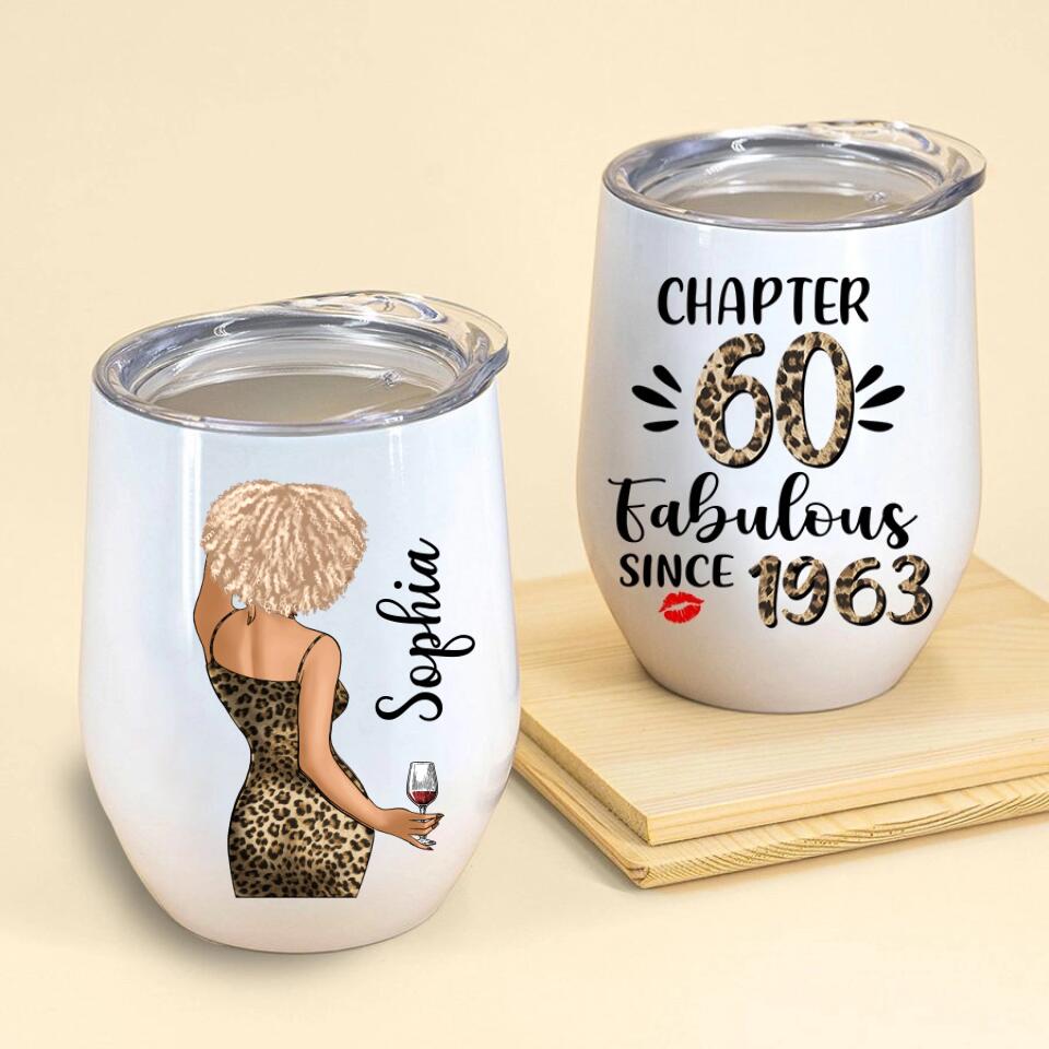 Personalized Wine Tumbler - 60th Birthday Wine Tumbler, Personalized 60th Birthday Gifts, 60th Gift Ideas For Her