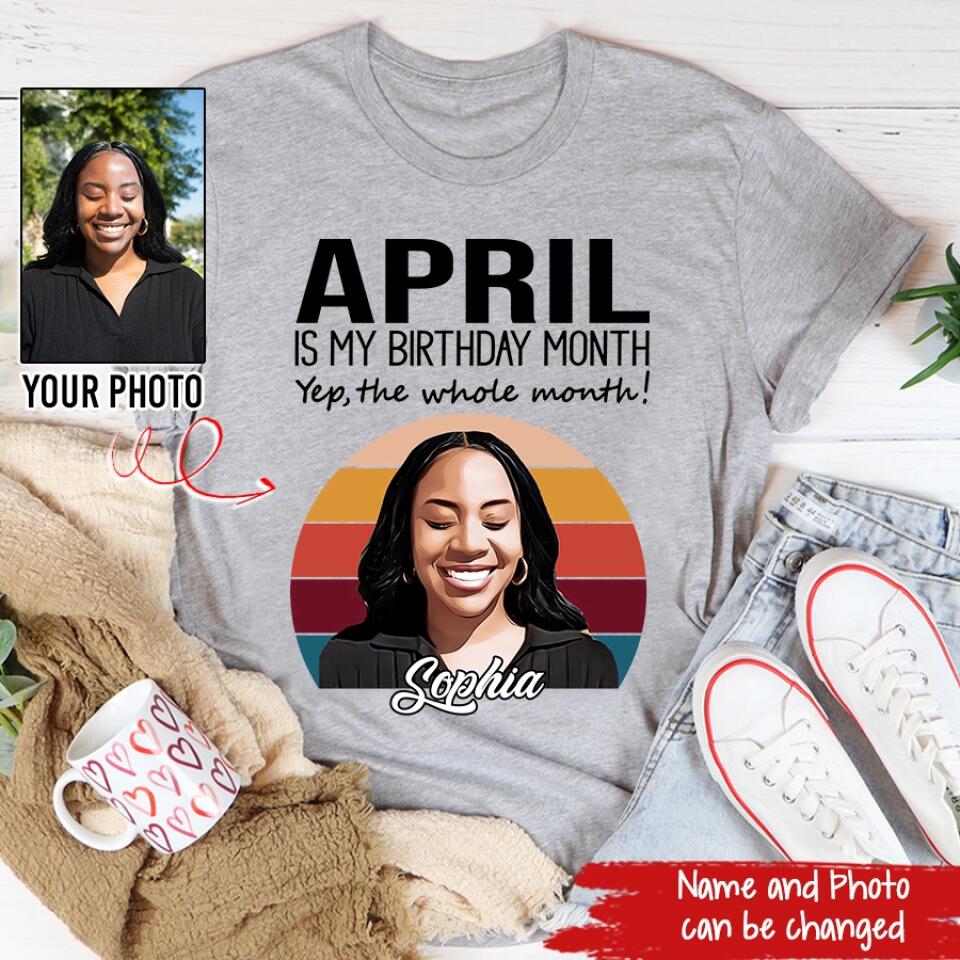 Custom April Birthday Shirt For Woman, Queens was Born In April Gifts, Melanin Afro Woman Shirt, Black Girl Tee, Afro Queen Gift