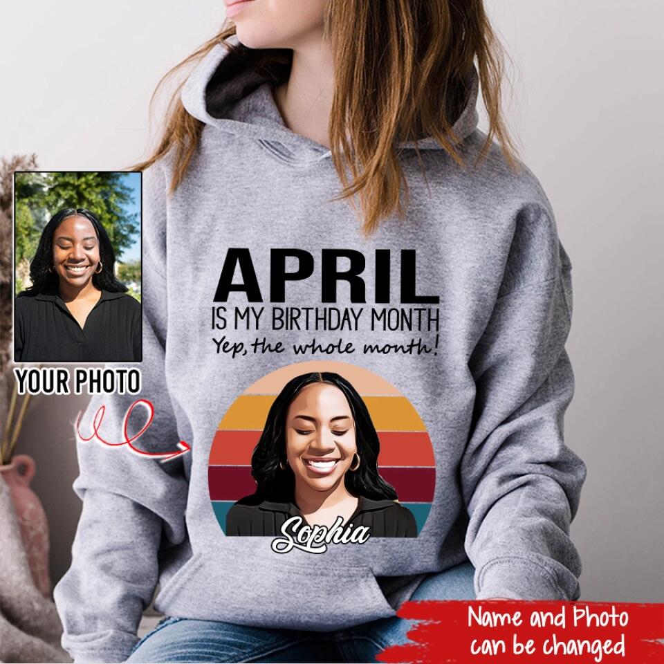 Custom April Birthday Shirt For Woman, Queens was Born In April Gifts, Melanin Afro Woman Shirt, Black Girl Tee, Afro Queen Gift