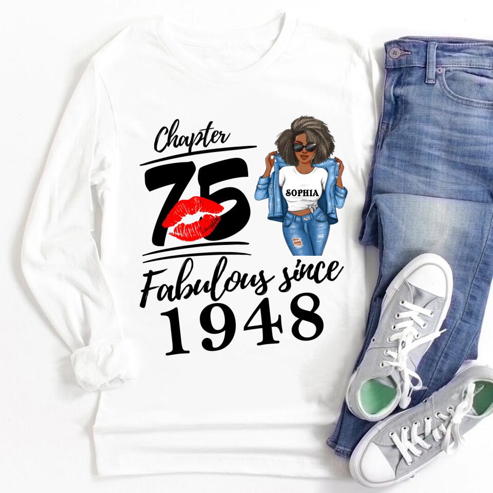 75th birthday shirts for her, Personalised 75th birthday gifts, 1948 t shirt, 75 and fabulous shirt, 75th birthday shirt ideas, gift ideas 75th birthday woman