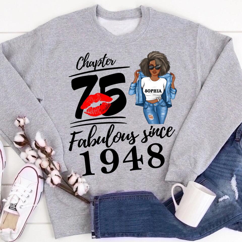 75th birthday shirts for her, Personalised 75th birthday gifts, 1948 t shirt, 75 and fabulous shirt, 75th birthday shirt ideas, gift ideas 75th birthday woman