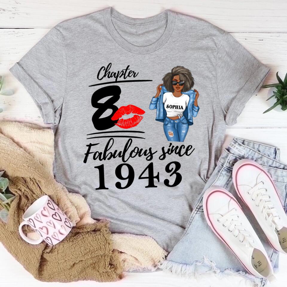 80th birthday shirts for her, Personalised 80th birthday gifts, 1943 t shirt, 80 and fabulous shirt, 80th birthday shirt ideas, gift ideas 80th birthday woman