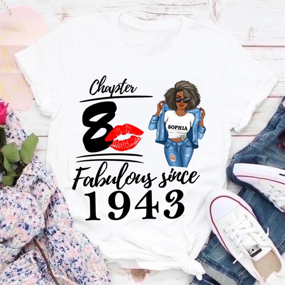 80th birthday shirts for her, Personalised 80th birthday gifts, 1943 t shirt, 80 and fabulous shirt, 80th birthday shirt ideas, gift ideas 80th birthday woman