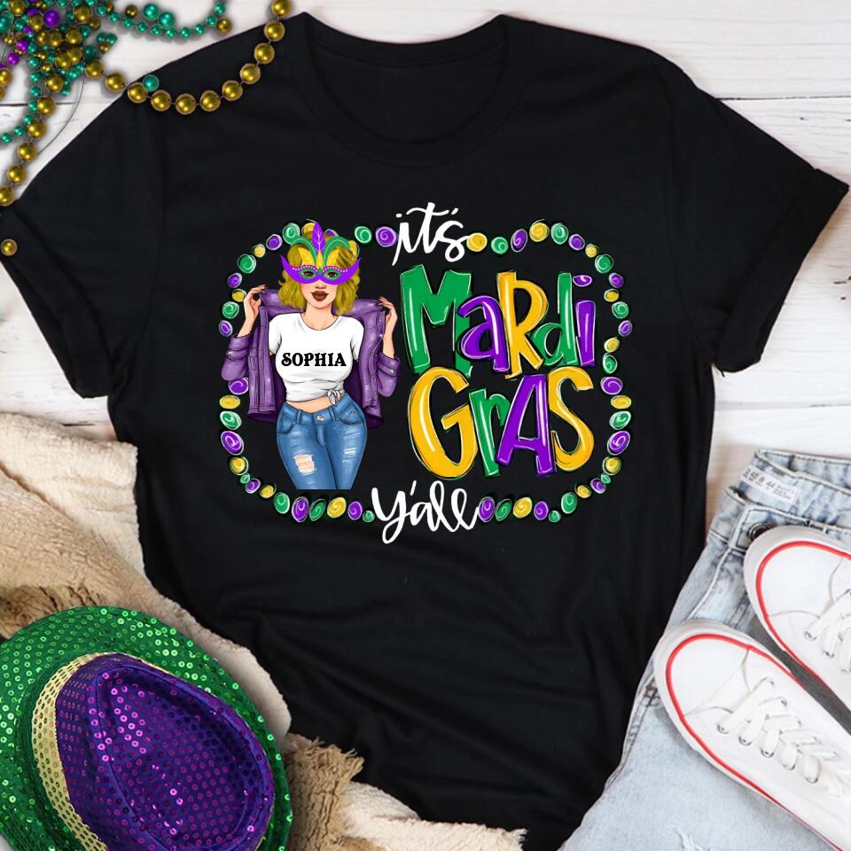 It&#39;s Mardi Gras Y&#39;all, Mardi Gras Shirt, Adult Mardi Gras Shirt, New Orleans Tee, Custom Mardi Gras Shirt