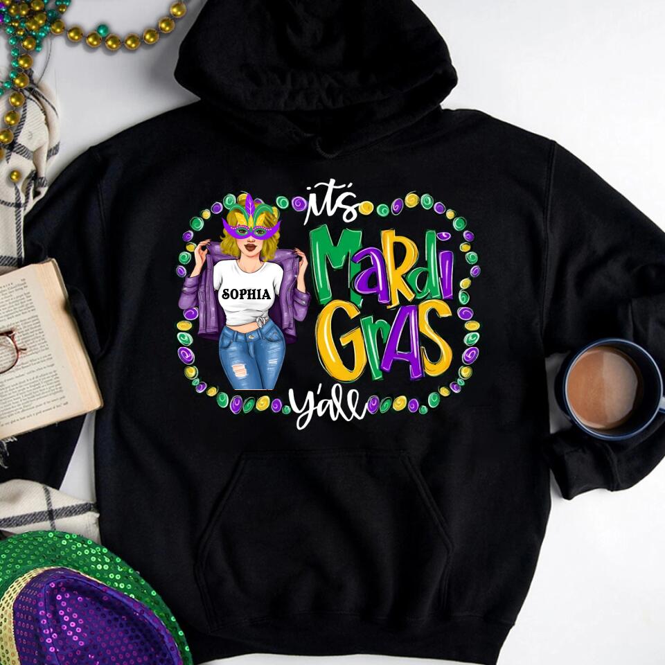It&#39;s Mardi Gras Y&#39;all, Mardi Gras Shirt, Adult Mardi Gras Shirt, New Orleans Tee, Custom Mardi Gras Shirt