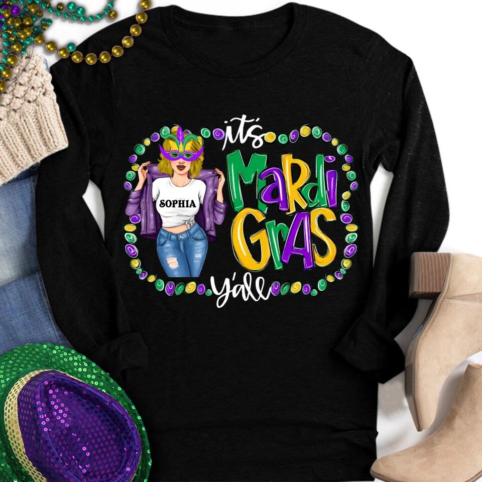 It&#39;s Mardi Gras Y&#39;all, Mardi Gras Shirt, Adult Mardi Gras Shirt, New Orleans Tee, Custom Mardi Gras Shirt