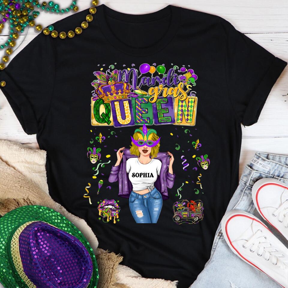 Mardi Gras Queen Shirt, Mardi Gras Shirt, Fat Tuesday Shirt, Mardi Gras T-shirt, Custom Mardi Gras Tee, Mardi Gras Party Shirt, Mardi Gras Gift