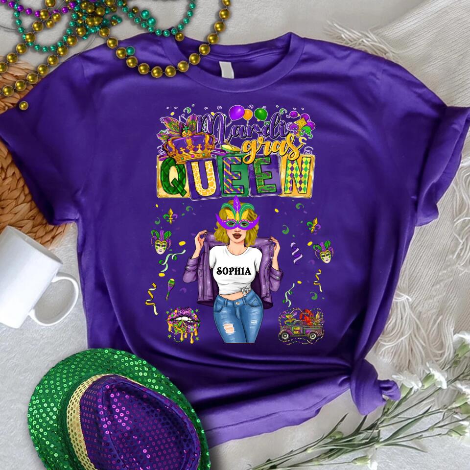Mardi Gras Queen Shirt, Mardi Gras Shirt, Fat Tuesday Shirt, Mardi Gras T-shirt, Custom Mardi Gras Tee, Mardi Gras Party Shirt, Mardi Gras Gift