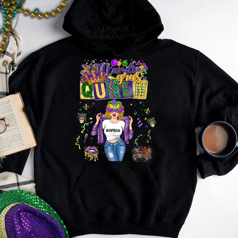 Mardi Gras Queen Shirt, Mardi Gras Shirt, Fat Tuesday Shirt, Mardi Gras T-shirt, Custom Mardi Gras Tee, Mardi Gras Party Shirt, Mardi Gras Gift