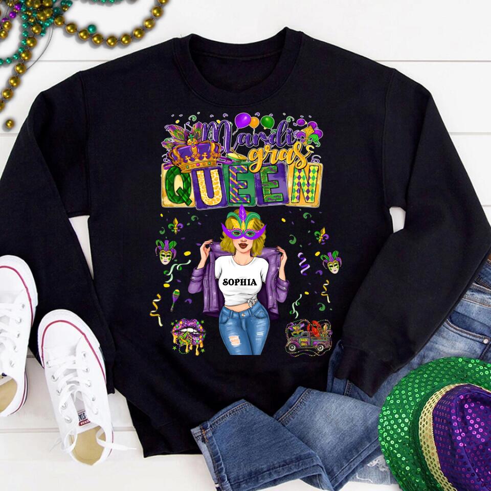 Mardi Gras Queen Shirt, Mardi Gras Shirt, Fat Tuesday Shirt, Mardi Gras T-shirt, Custom Mardi Gras Tee, Mardi Gras Party Shirt, Mardi Gras Gift