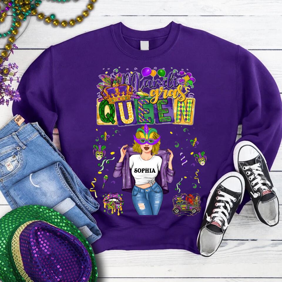 Mardi Gras Queen Shirt, Mardi Gras Shirt, Fat Tuesday Shirt, Mardi Gras T-shirt, Custom Mardi Gras Tee, Mardi Gras Party Shirt, Mardi Gras Gift