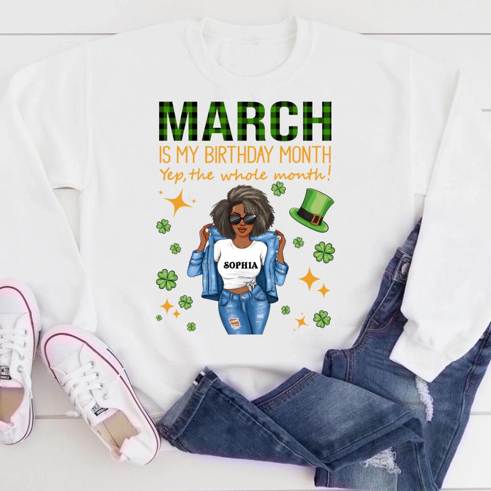 March Birthday Shirt, Custom St. Patricks Day Shirts, Birthday Shirts For St. Patricks Day, March Birthday Shirts For Woman, Birthday Patrick Shirt