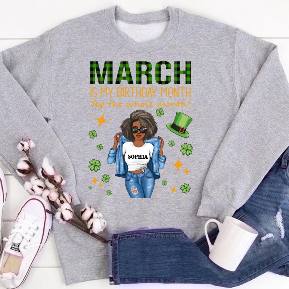 March Birthday Shirt, Custom St. Patricks Day Shirts, Birthday Shirts For St. Patricks Day, March Birthday Shirts For Woman, Birthday Patrick Shirt