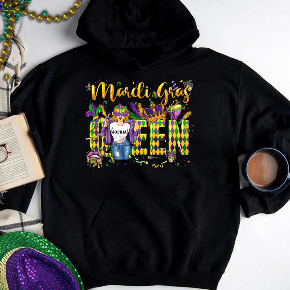 Mardi Gras Queen Shirt, Mardi Gras Shirt, Fat Tuesday Shirt, Mardi Gras T-shirt, Custom Mardi Gras Tee, Mardi Gras Party Shirt, Mardi Gras Gift
