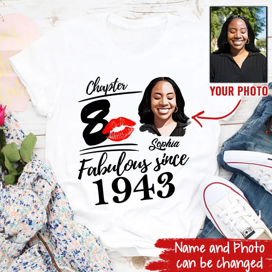 80th Birthday Shirts, Custom Birthday Shirts, Turning 80 Shirt, Gifts For Women Turning 80, 80 And Fabulous Shirt, 1943 Shirt, 80th Birthday Shirts For Her