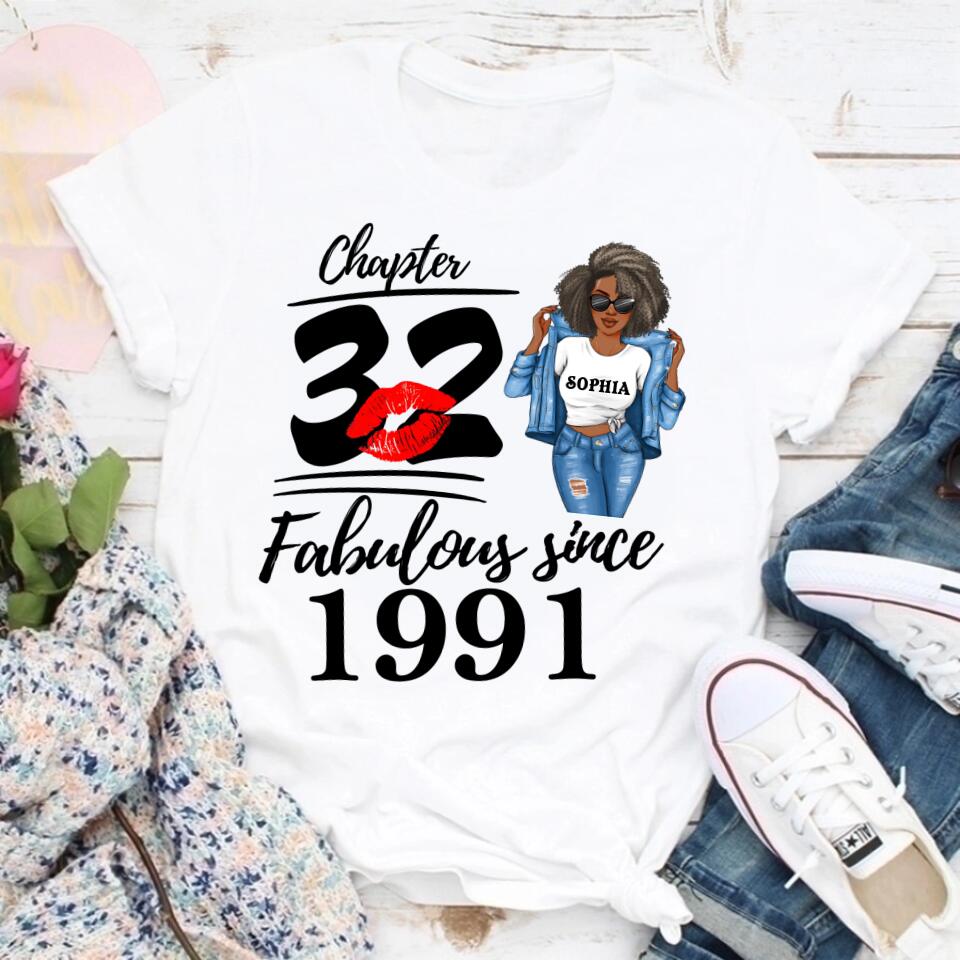 32nd Birthday Shirts, Custom Birthday Shirts, Turning 32 Shirt, Gifts For Women Turning 32, 32 And Fabulous Shirt, 1991 Shirt, 32nd Birthday Shirts For Her