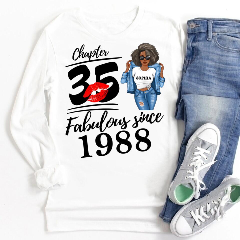 35th Birthday Shirts, Custom Birthday Shirts, Turning 35 Shirt, Gifts For Women Turning 35, 35 And Fabulous Shirt, 1988 Shirt, 35th Birthday Shirts For Her