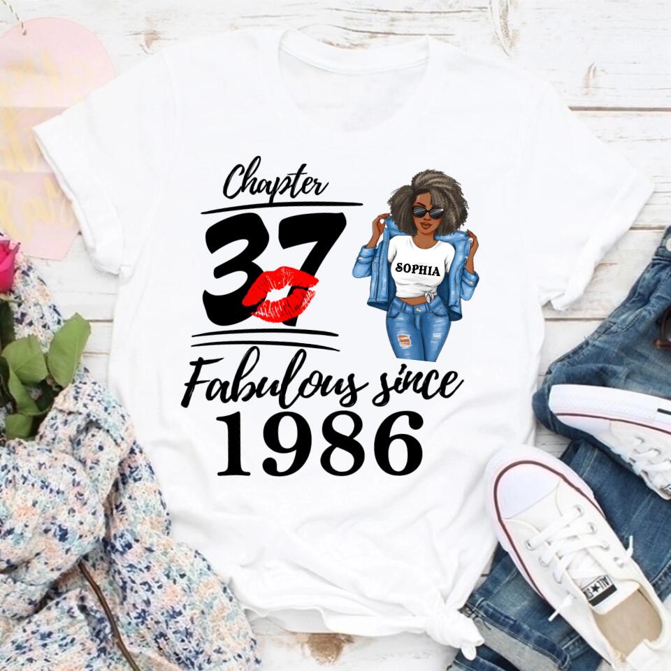 37th Birthday Shirts, Custom Birthday Shirts, Turning 37 Shirt, Gifts For Women Turning 37, 37 And Fabulous Shirt, 1986 Shirt, 37th Birthday Shirts For Her