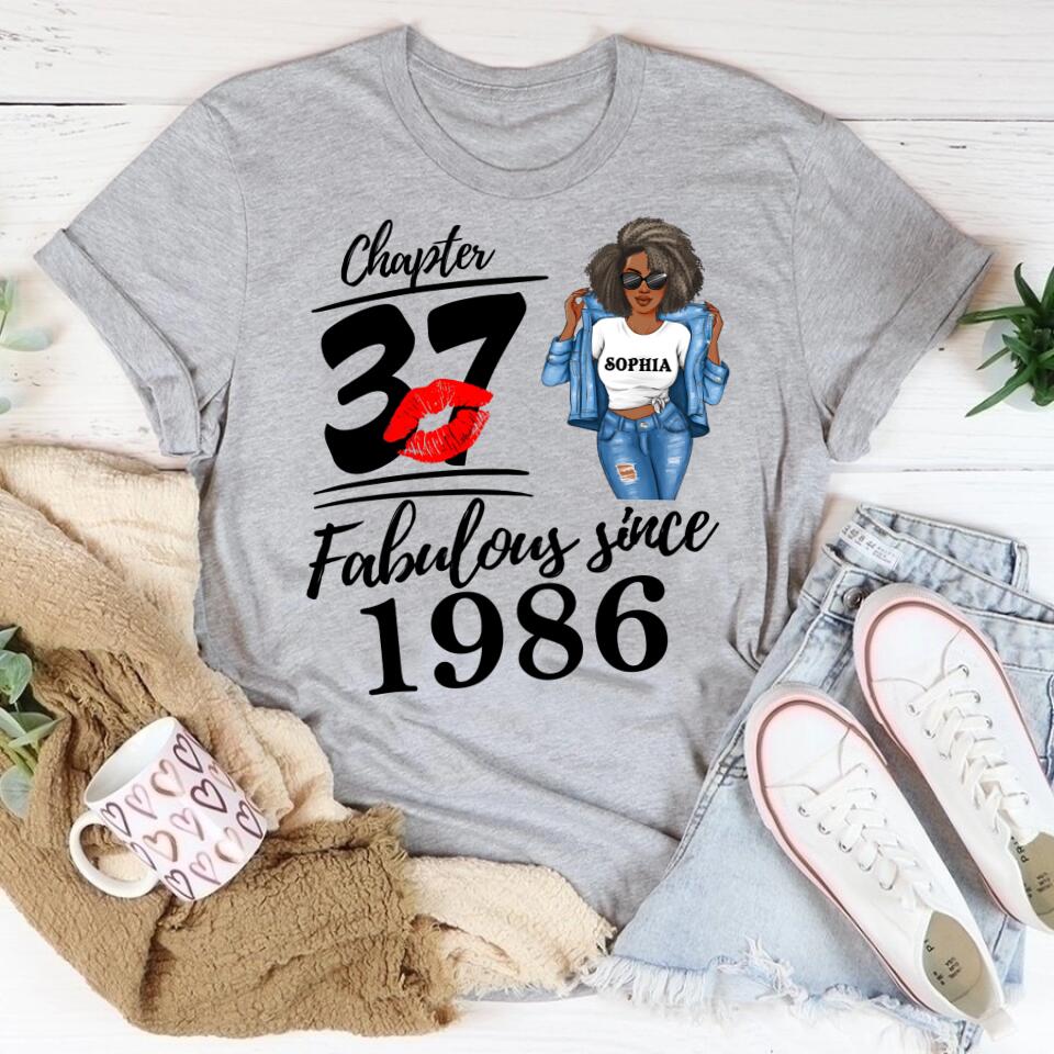 37th Birthday Shirts, Custom Birthday Shirts, Turning 37 Shirt, Gifts For Women Turning 37, 37 And Fabulous Shirt, 1986 Shirt, 37th Birthday Shirts For Her