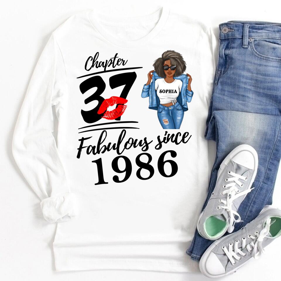 37th Birthday Shirts, Custom Birthday Shirts, Turning 37 Shirt, Gifts For Women Turning 37, 37 And Fabulous Shirt, 1986 Shirt, 37th Birthday Shirts For Her