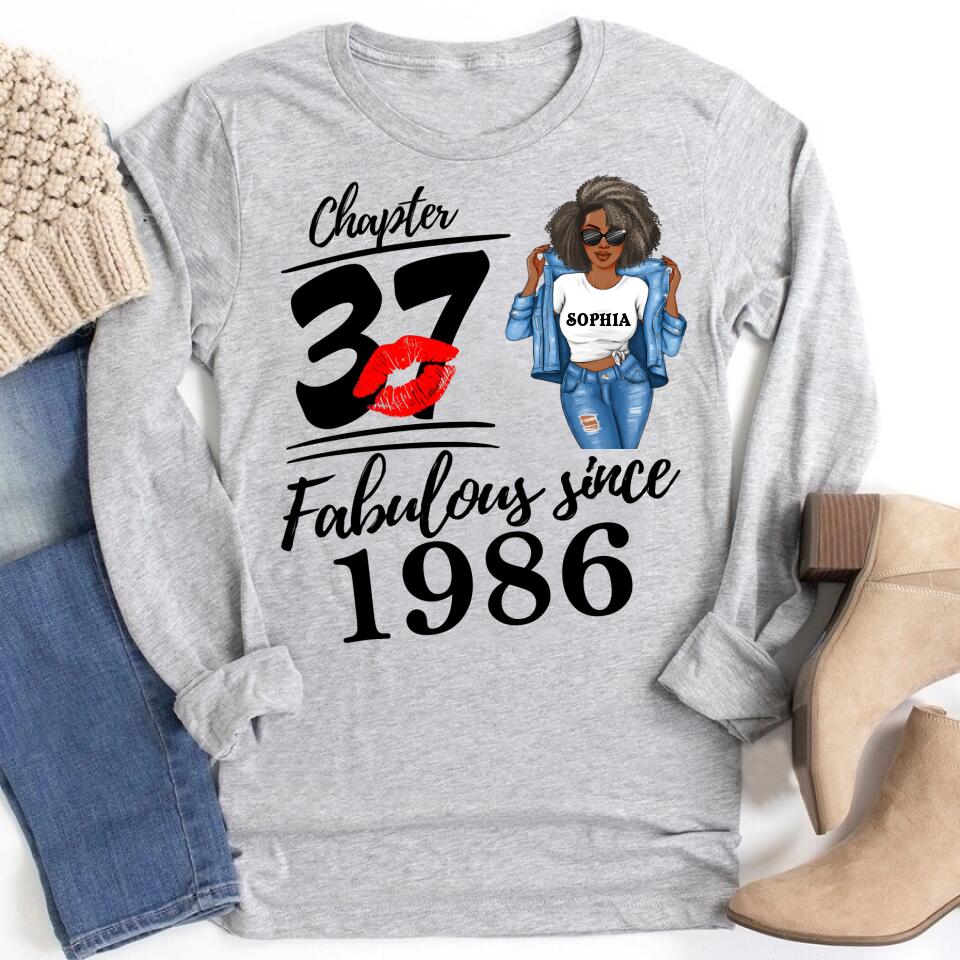 37th Birthday Shirts, Custom Birthday Shirts, Turning 37 Shirt, Gifts For Women Turning 37, 37 And Fabulous Shirt, 1986 Shirt, 37th Birthday Shirts For Her