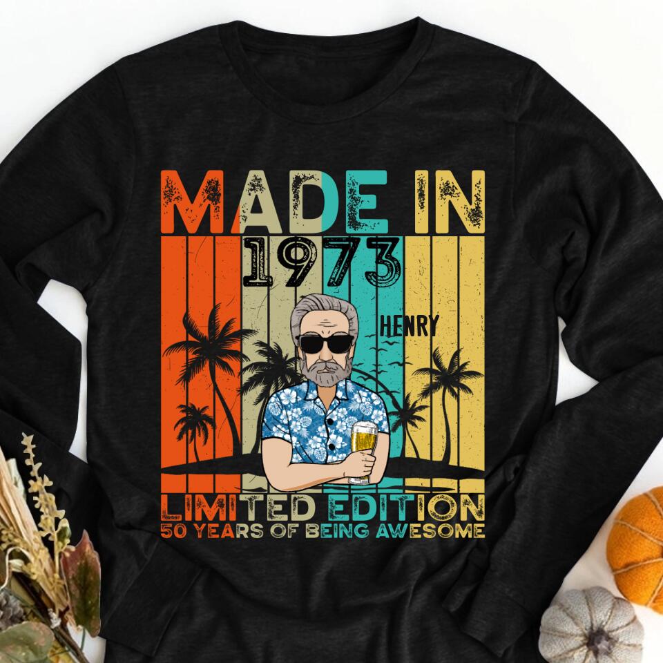 Personalized Birthday T Shirt, Chapter 50, Fabulous Since 1973 50th Birthday Unique T Shirt For Man, Made In 1973,  Limited Edition 50 Years Of Being Awesome