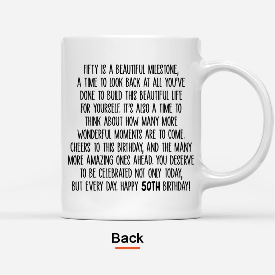 Personalised 50th birthday mug, Happy Birthday Mug, birthday mugs with photos, 50th birthday mug,  birthday gift cup with photo, coffee mug for birthday gift, happy birthday cup with name and photo