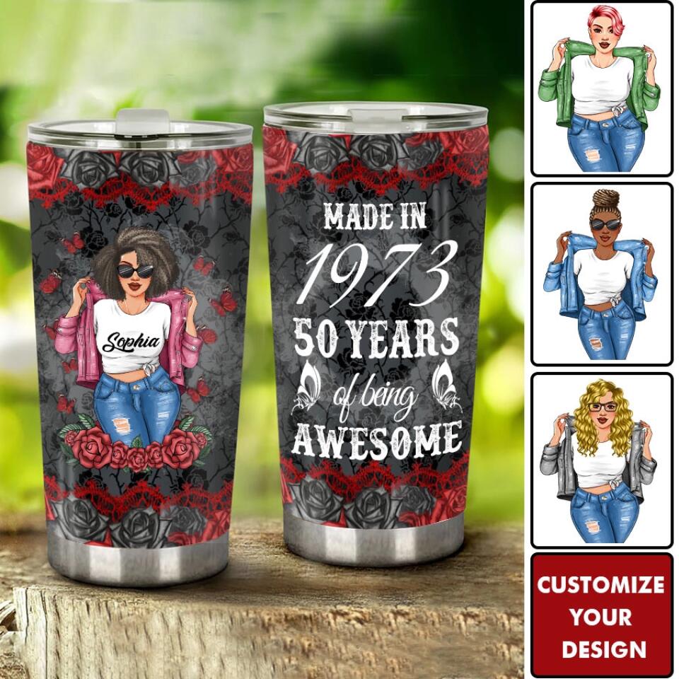 Personalized Tumbler, 50th Birthday Tumbler, Personalized 50th Birthday Gifts, 50th Gift Ideas For Her