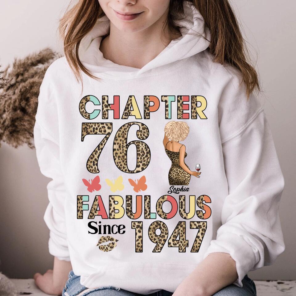 Chapter 76, Fabulous Since 1947 76th Birthday Unique T Shirt For Woman, Custom Birthday Shirt, Her Gifts For 76 Years Old , Turning 76 Birthday Cotton Shirt