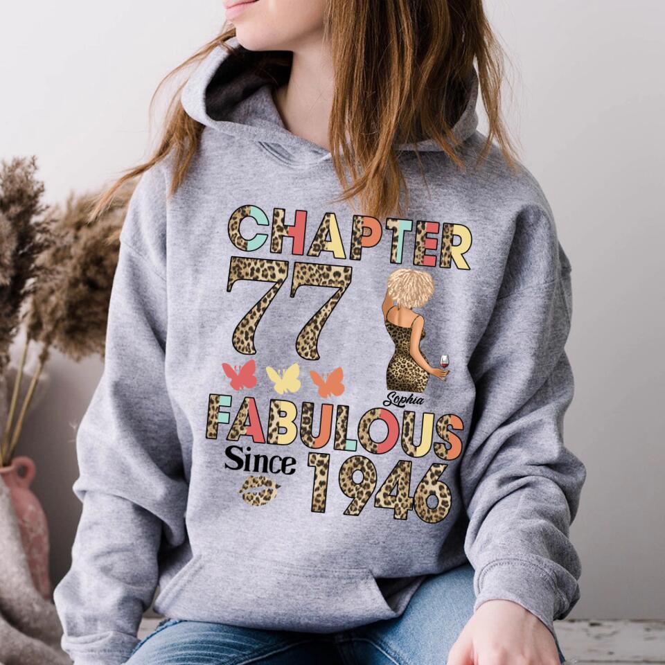 Chapter 77, Fabulous Since 1946 77th Birthday Unique T Shirt For Woman, Custom Birthday Shirt, Her Gifts For 77 Years Old , Turning 77 Birthday Cotton Shirt