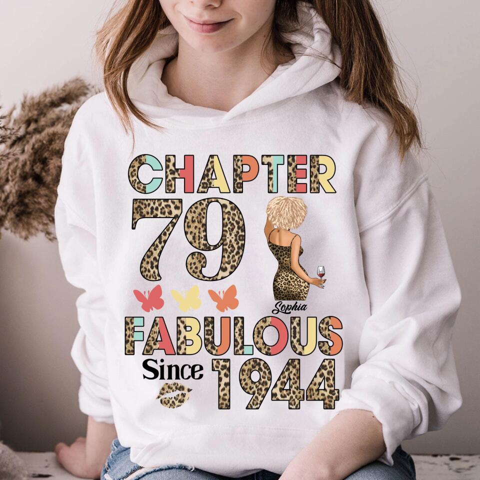 Chapter 79, Fabulous Since 1944 79th Birthday Unique T Shirt For Woman, Custom Birthday Shirt, Her Gifts For 79 Years Old , Turning 79 Birthday Cotton Shirt