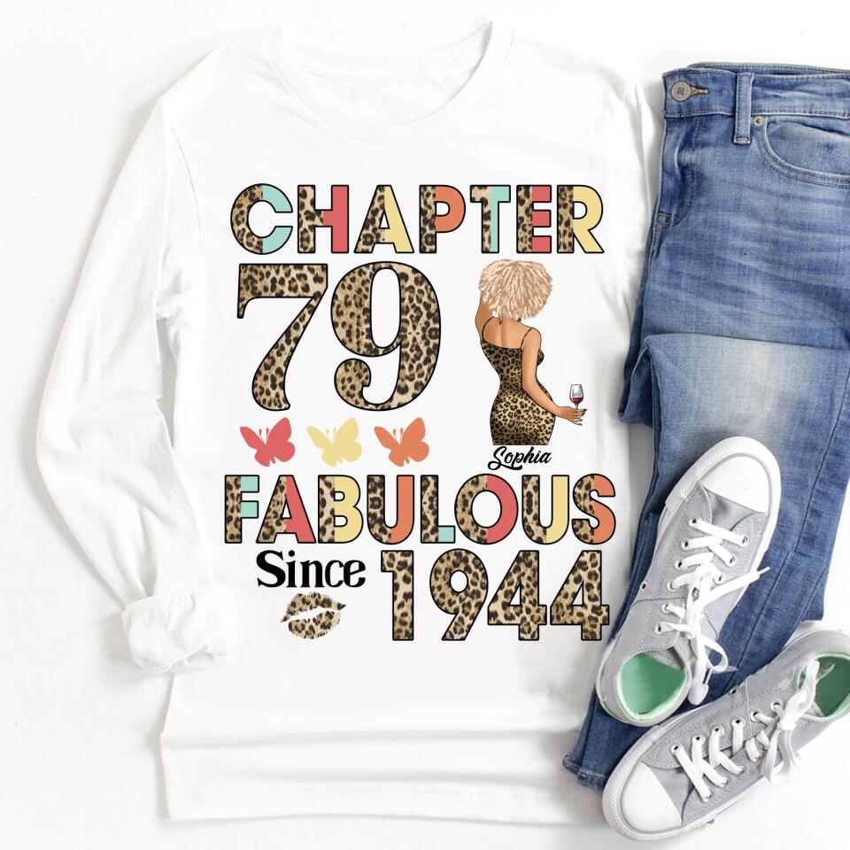 Chapter 79, Fabulous Since 1944 79th Birthday Unique T Shirt For Woman, Custom Birthday Shirt, Her Gifts For 79 Years Old , Turning 79 Birthday Cotton Shirt