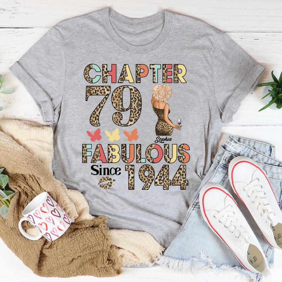 Chapter 79, Fabulous Since 1944 79th Birthday Unique T Shirt For Woman, Custom Birthday Shirt, Her Gifts For 79 Years Old , Turning 79 Birthday Cotton Shirt