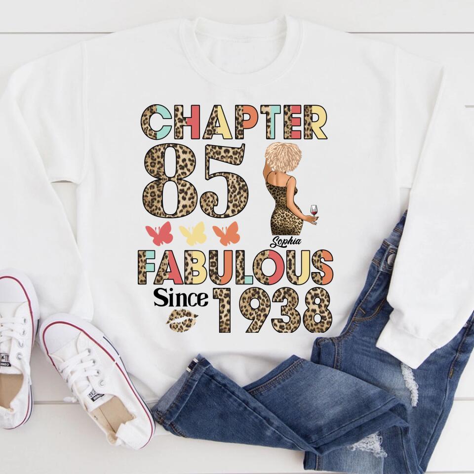 Chapter 85, Fabulous Since 1938 85th Birthday Unique T Shirt For Woman, Custom Birthday Shirt, Her Gifts For 85 Years Old , Turning 85 Birthday Cotton Shirt